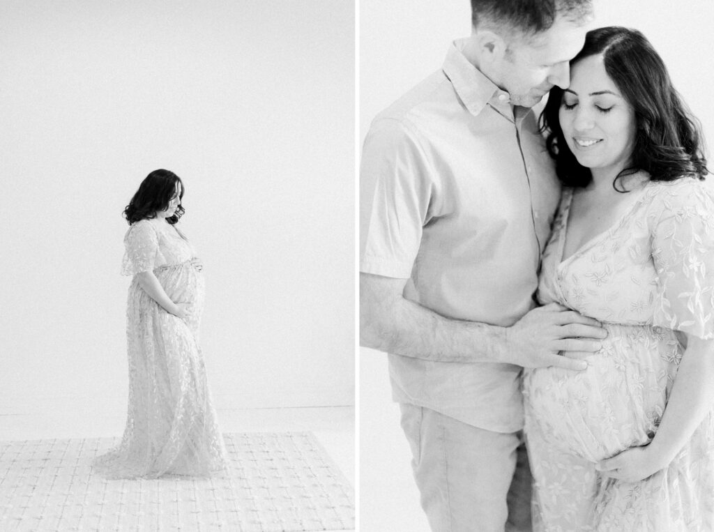 black and white maternity portraits, when should you do a maternity shoot